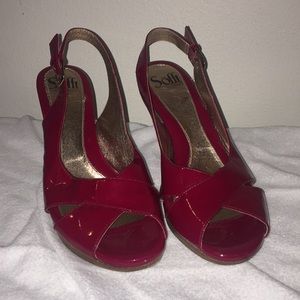 Red patent leather heels-comfortable! Cute!